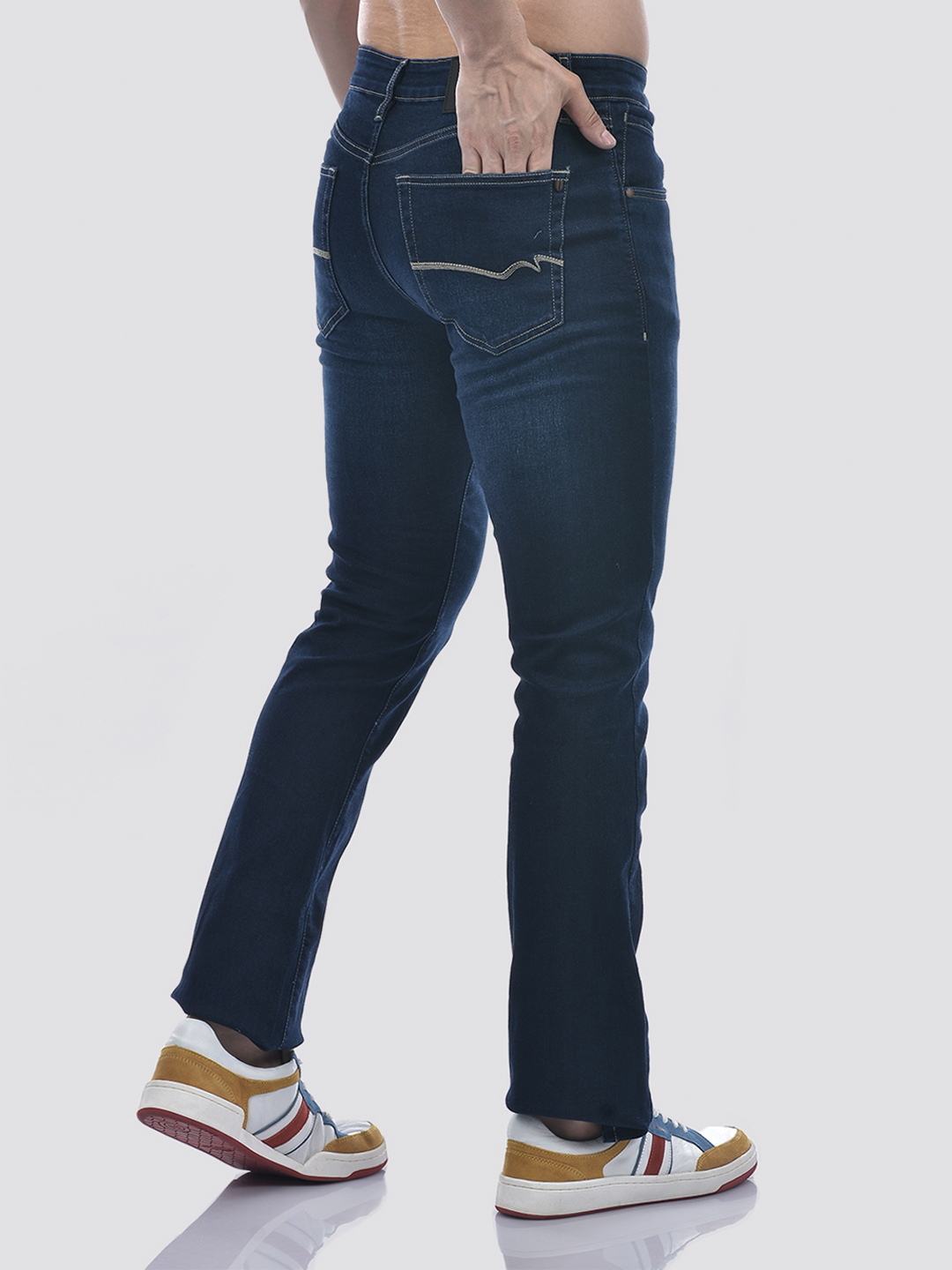 Numero Uno Men Solid Dark Blue Jeans